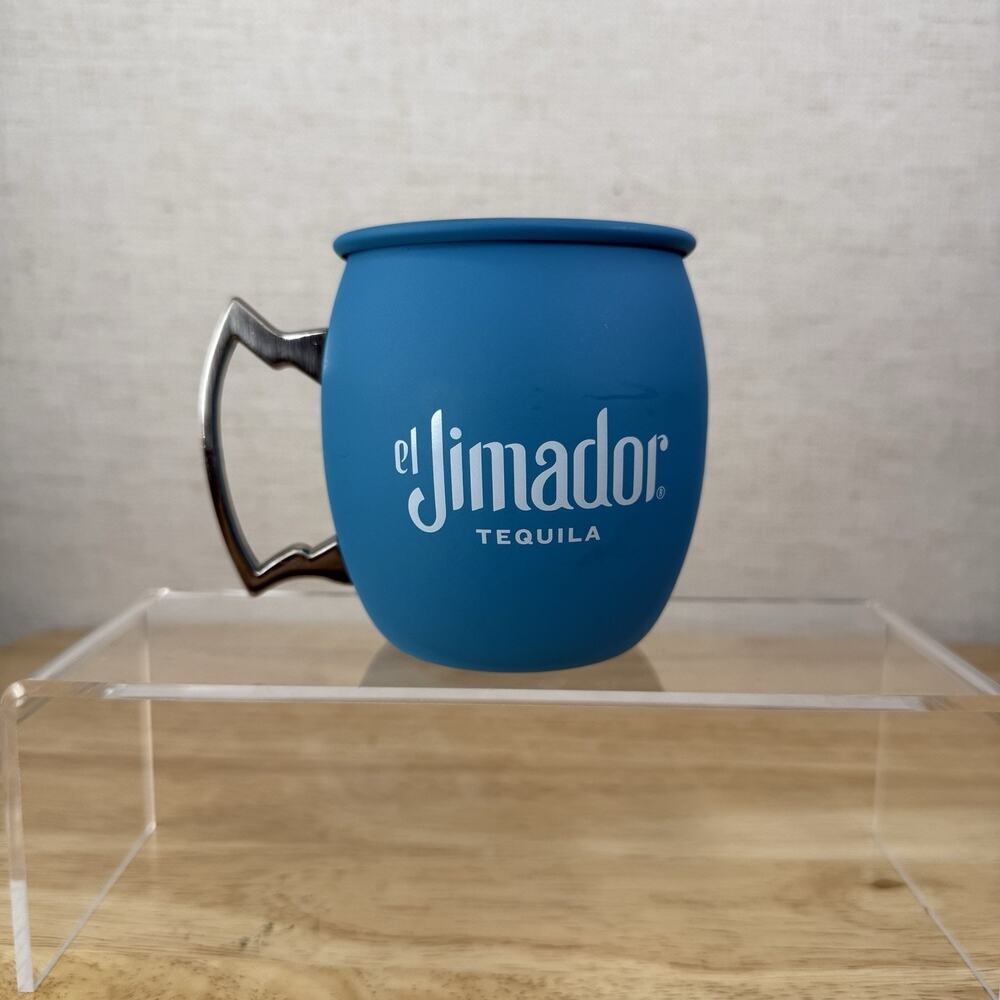 El Jimador Tequila Blue Moscow Mule Cup Drink Mug White Logo Agave
